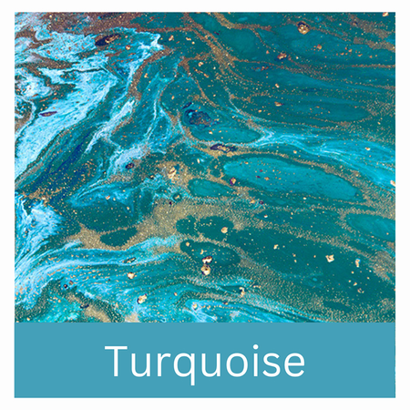 Fluid artwork in turquoise and sandy grey.