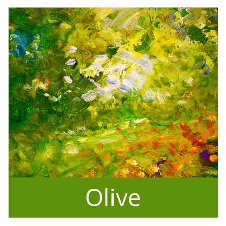 Artwork featuring shades of olive green.