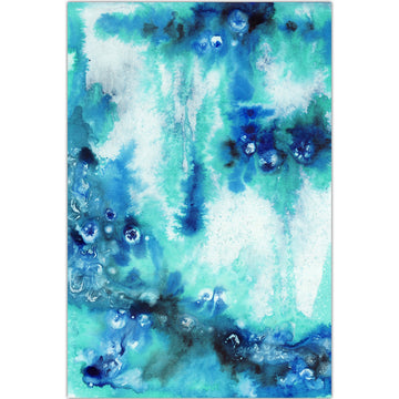 Abstract artwork with translucent shades of aqua and sapphire blue, capturing the essence of the underwater world.