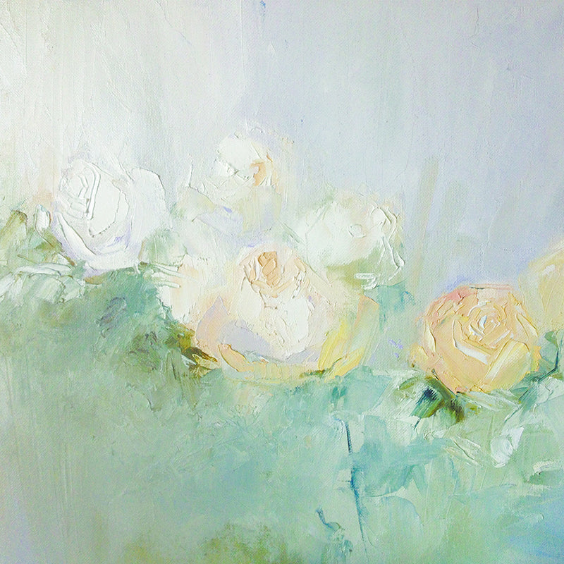 Pastel Green Canvas Art Print | Abstract Floral Wall Art